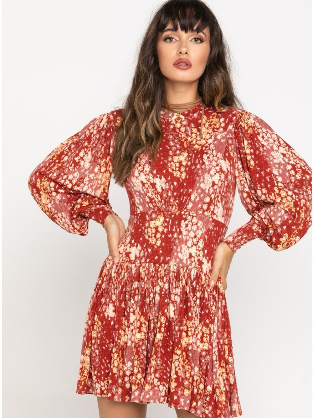 Free People “Heartbeats” Fit-and-Flare Mini Dress